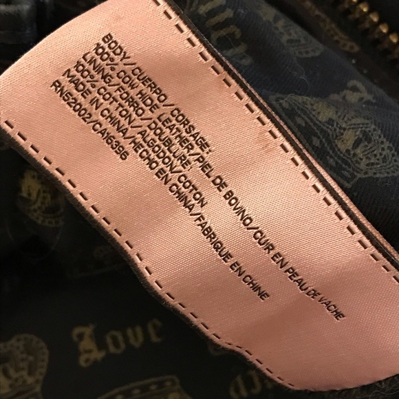 Juicy Couture Bag Black Cow Hide Chain Strap - Picture 10 of 16